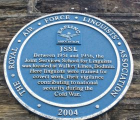 A Plaque outside the museum informing people of the School for Linguists between 1951-56