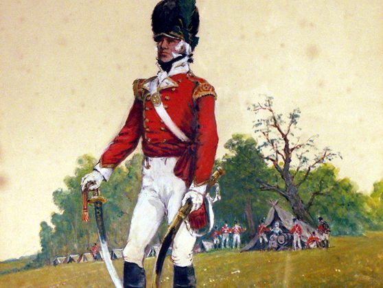 A painting of an officer of the 32nd regiment