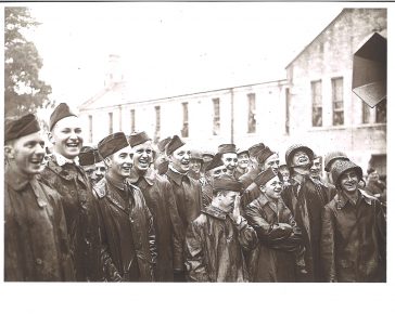 Bob Hope Audience in the rain at Bodmin barracks, D Day, WW2