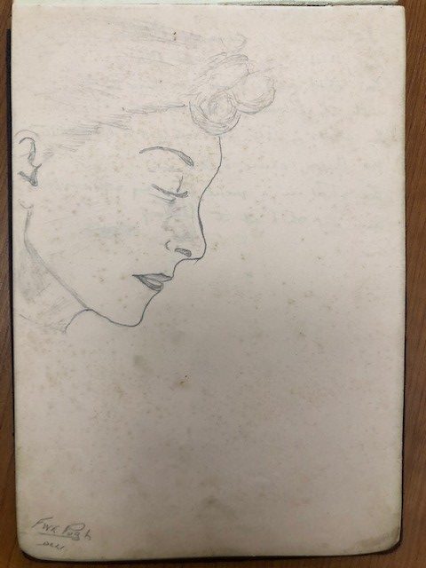 Nurse Olive Barnicoat_drawing, Bodmin EMS, WW2