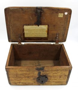 old wooden ditty box