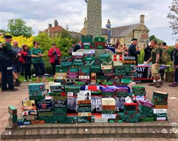 Brick stacked up by Memorial for PTSD awareness