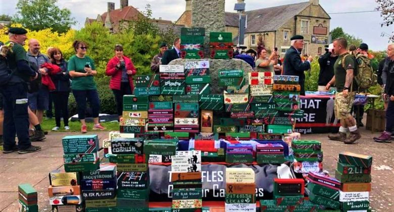 Brick stacked up by Memorial for PTSD awareness