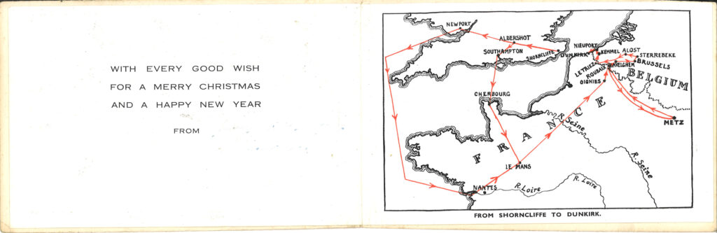 A World War 2 Christmas card from the Bodmin Keep archive. It says, "With every good wish for a merry Christmas and a happy new year from."